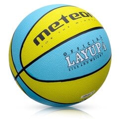 Korvpalli pall METEOR LAYUP, suurus 4, sinine/kollane hind ja info | Meteor Korvpall | kaup24.ee