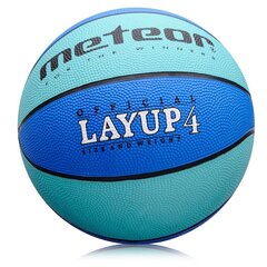 Баскетбольный мяч METEOR LAYUP, размер 4, синий цена и информация | Баскетбольные мячи | kaup24.ee