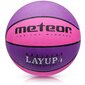 Korvpalli pall METEOR LAYUP, suurus 4, lilla/roosa hind ja info | Korvpallid | kaup24.ee