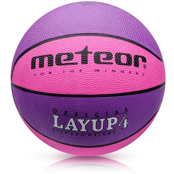 Korvpalli pall METEOR LAYUP, suurus 4, lilla/roosa hind | kaup24.ee