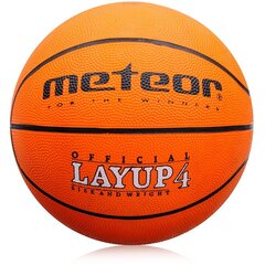 Korvpalli pall METEOR LAYUP, suurus 4, oranž цена и информация | Баскетбольные мячи | kaup24.ee