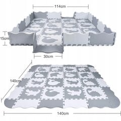 Пенопластовый коврик-пазл LAZYhome серый, 140x140 м цена и информация | Развивающие коврики | kaup24.ee