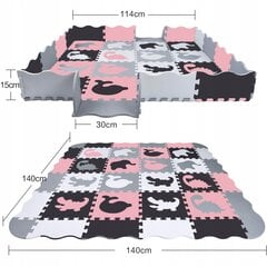 Пенопластовый коврик-пазл LAZYhome серо-розовый, 140x140 м цена и информация | Развивающие коврики | kaup24.ee