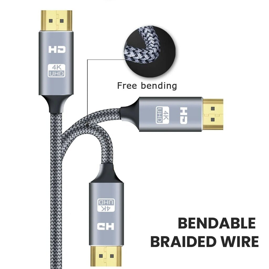 2.0 HDMI kaabel, 1m, 4K@60Hz / 2K@165Hz цена и информация | Kaablid ja juhtmed | kaup24.ee