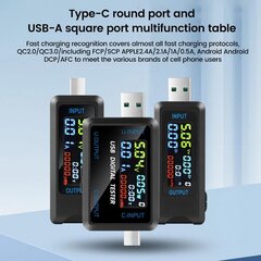 Мультиметр Тока и Напряжения, USB, USB-C, DC 4.5-36V, 0-8A цена и информация | Запчасти для телефонов и инструменты для их ремонта | kaup24.ee