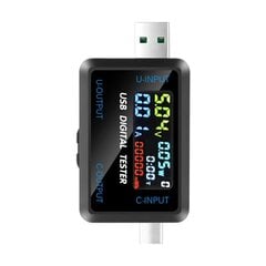 Мультиметр Тока и Напряжения, USB, USB-C, DC 4.5-36V, 0-8A цена и информация | Запчасти для телефонов и инструменты для их ремонта | kaup24.ee