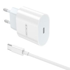 Jellico AK-200 PD 20W Nutikas iPhone 15 / 16 ja iPad Kiirlaadija 1x USB-C + USB-C Kaabel Valge hind ja info | Mobiiltelefonide laadijad | kaup24.ee