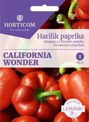 Harilik paprika California Wonder 1g hind ja info | Horticom Aiakaubad | kaup24.ee