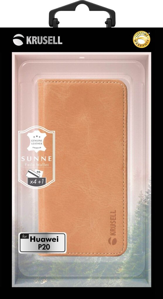 Telefoniümbris Krusell Sunne 4 Card FolioWallet, sobib Huawei P20, pruun hind ja info | Telefoni kaaned, ümbrised | kaup24.ee