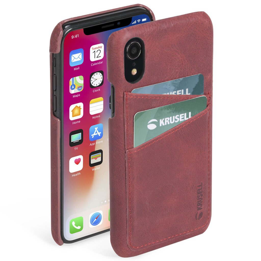 Telefoniümbris Krusell Sunne 2 Card Cover telefonile Apple iPhone XR, punane цена и информация | Telefoni kaaned, ümbrised | kaup24.ee