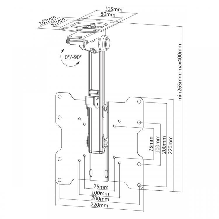 Sbox CLCD-222, Vesa 75x75 - 200x200, 17"-37" hind ja info | Teleri seinakinnitused ja hoidjad | kaup24.ee