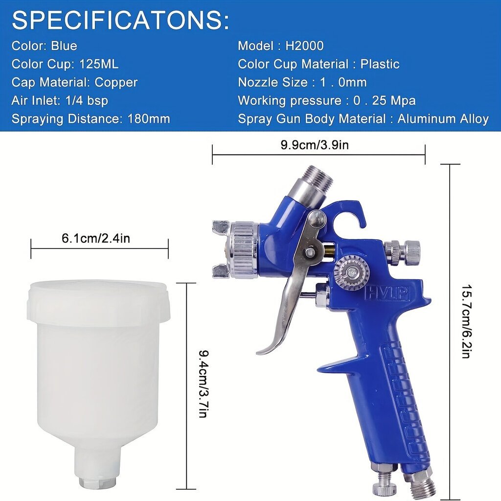 HVLP Mini Pihustusp&#xFC;stol - Ideaalne Autole, Kodule ja M&#xF6;&#xF6;blile! hind ja info | Värvimistööriistad | kaup24.ee