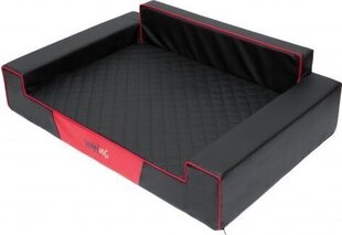 Лежак Hobbydog Glamour, L, 84x54 см, черный/красный цена и информация | Лежаки, домики | kaup24.ee