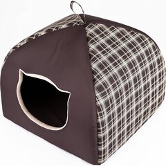 Лежак-будка Hobbydog Igloo R3, 49x49x40 см, коричневый цена и информация | Лежаки, домики | kaup24.ee