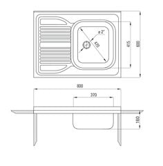 Köögivalamu Deante Tango ZM6 311L, vasak, decor цена и информация | Раковины на кухню | kaup24.ee