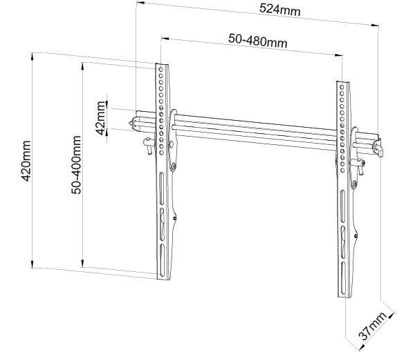 Sbox PLB-133M, Vesa 75x75 - 400x400, 23"-55" hind ja info | Teleri seinakinnitused ja hoidjad | kaup24.ee