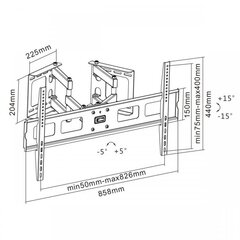 Sbox PLB-1348, Vesa 200x200 - 800x400, 37"-63" цена и информация | Кронштейны и крепления для телевизоров | kaup24.ee