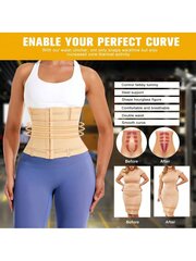 1tk Wrap Waist Trainer Double Belt Faja Body Shaper Korsett Shapewear Salendav Sheath Woman Flat pinguldab kõhtu Sünnitusjärgne ümbris talje treenija kehakujundaja·Aprikoos·S hind ja info | Värvid | kaup24.ee