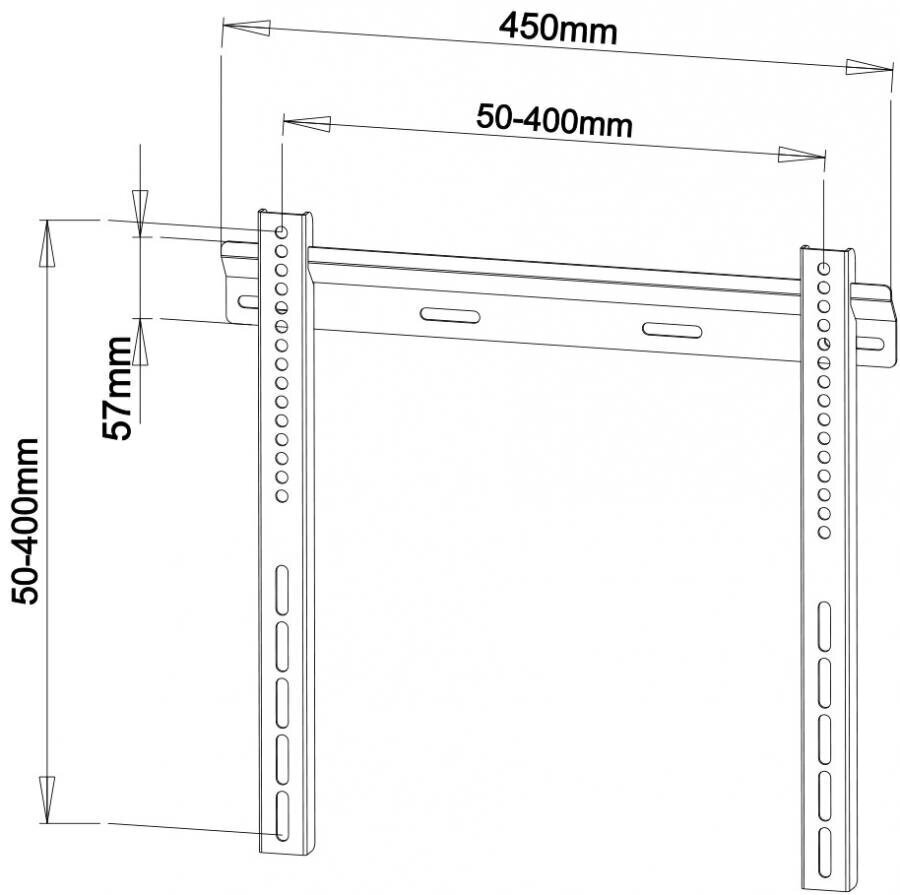 Telerikinnitus Sbox PLB-114M, Vesa 400x400, 23"-55" hind ja info | Teleri seinakinnitused ja hoidjad | kaup24.ee