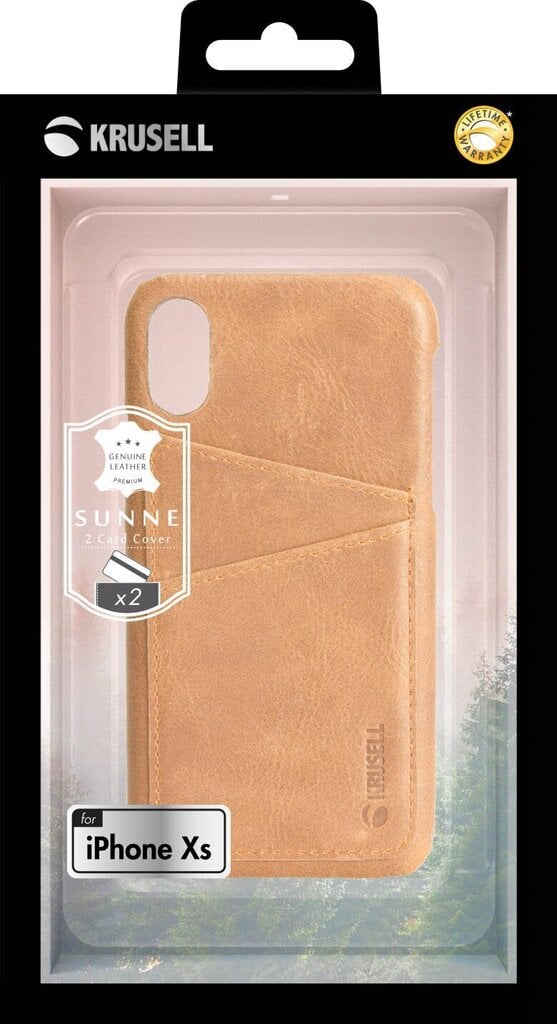 Telefoniümbris Krusell Sunne 2 Card Cover, sobib Apple iPhone X/XS, pruun цена и информация | Telefoni kaaned, ümbrised | kaup24.ee