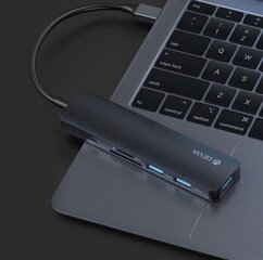 Aдаптер Leopard Type-C к USB3.0 * 3 + PD + кардридер 5 в 1 HUB цвет серый цена и информация | Адаптеры и USB-hub | kaup24.ee