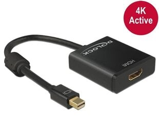 Delock Adapter mini Displayport 1.2 male > HDMI female 4K Active черный цена и информация | Адаптер Aten Video Splitter 2 port 450MHz | kaup24.ee