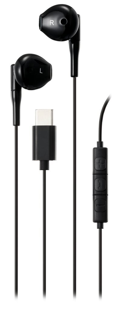 Nööpkõrvaklapid mikrofoniga C210, USB-C, must hind ja info | Kõrvaklapid | kaup24.ee