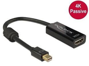Delock Adapter mini Displayport 1.2 male > HDMI female 4K Passive black цена и информация | Адаптеры и USB-hub | kaup24.ee