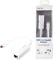 LogiLink - Adapter Gigabit Ethernet do USB-C цена и информация | Адаптеры и USB-hub | kaup24.ee