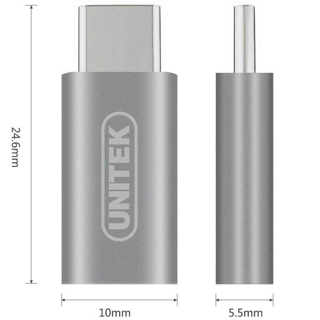 Unitek Adapter Usb type-C - Micro Usb, Y-A027AGY hind ja info | USB jagajad, adapterid | kaup24.ee