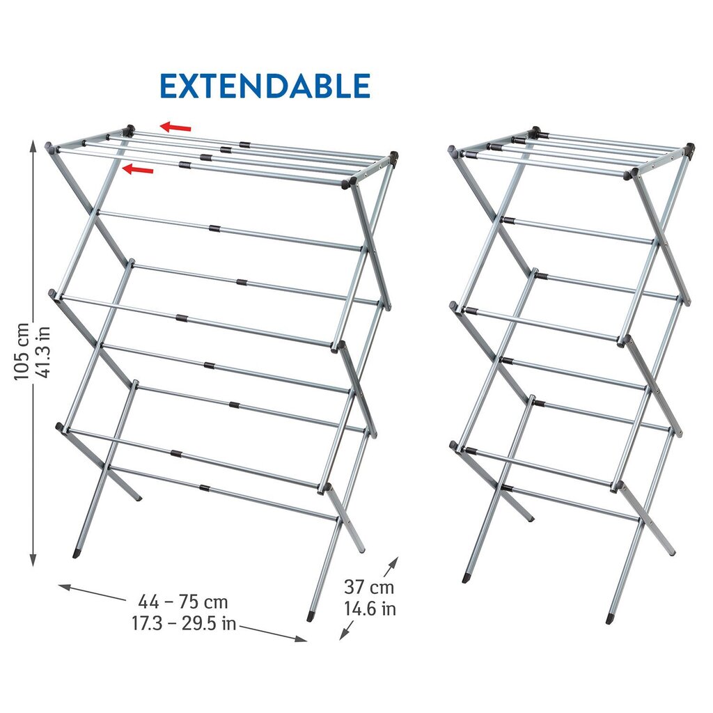 Artmoon riidekuivatusrest Gobi, 75x37x105 cm hind ja info | Pesukuivatusrestid ja aksessuaarid | kaup24.ee