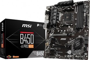 MSI B450-A Pro MAX цена и информация | Материнские платы | kaup24.ee