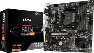 MSI B450M PRO-VDH MAX цена и информация | Материнские платы	 | kaup24.ee