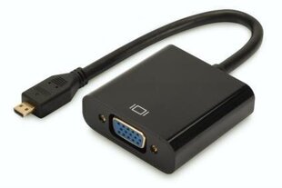 Аудио-видео адаптер Digitus microHDMI тип D к VGA, FHD, аудио 3,5 мм MiniJack цена и информация | Адаптеры и USB-hub | kaup24.ee