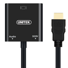 Unitek - Конвертер мини/микро HDMI в VGA+аудио, Y-6355 цена и информация | Адаптер Aten Video Splitter 2 port 450MHz | kaup24.ee