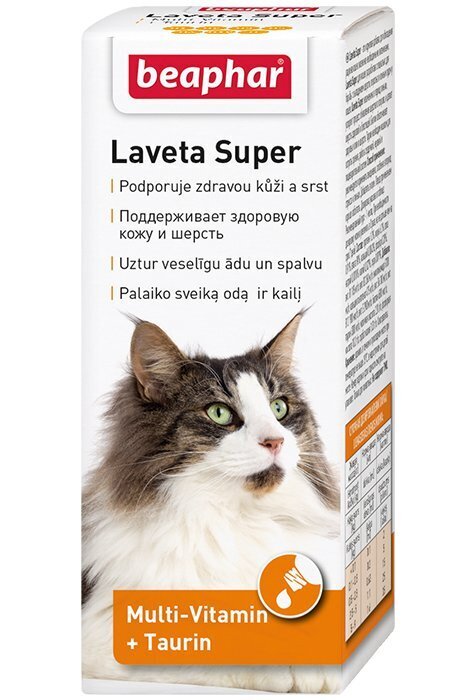 Vitamiinid kassidele Beaphar Laveta Super 50 ml hind ja info | Vitamiinid, toidulisandid ja parasiitide vastased tooted | kaup24.ee