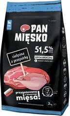 Pan Mięsko suurt tõugu koertele vasika- ja linnulihaga, 3 kg hind ja info | Kuivtoit koertele | kaup24.ee