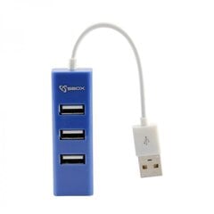 Sbox H-204 USB 4 порта USB HUB черника синий цена и информация | Адаптеры и USB-hub | kaup24.ee