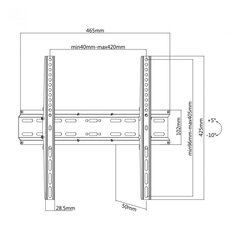 Sbox PLB-2544T, Vesa 200x200 - 400x400, 32"-55" hind ja info | Teleri seinakinnitused ja hoidjad | kaup24.ee