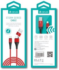 Devia Storm USB - USB-C - Lightning hind ja info | Mobiiltelefonide kaablid | kaup24.ee