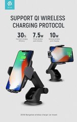 Devia Navigation car holder with wireless charging black 10 Вт цена и информация | Держатели для телефонов | kaup24.ee