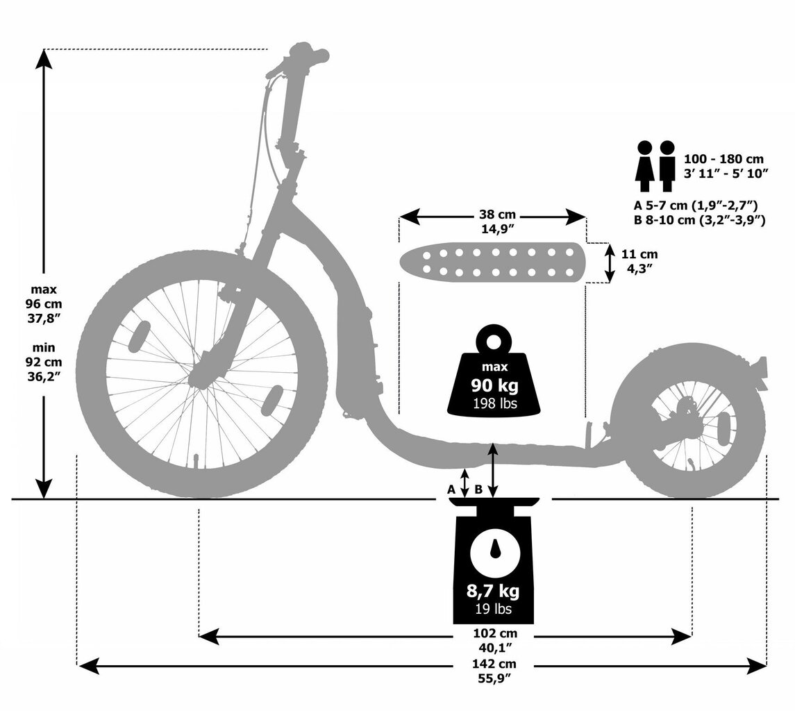 Tõukeratas KICKBIKE FREERIDE, punane hind ja info | Tõukerattad | kaup24.ee