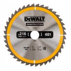 Режущий диск Dewalt 216x30 мм - DT1953-QZ цена и информация | Запчасти для садовой техники | kaup24.ee