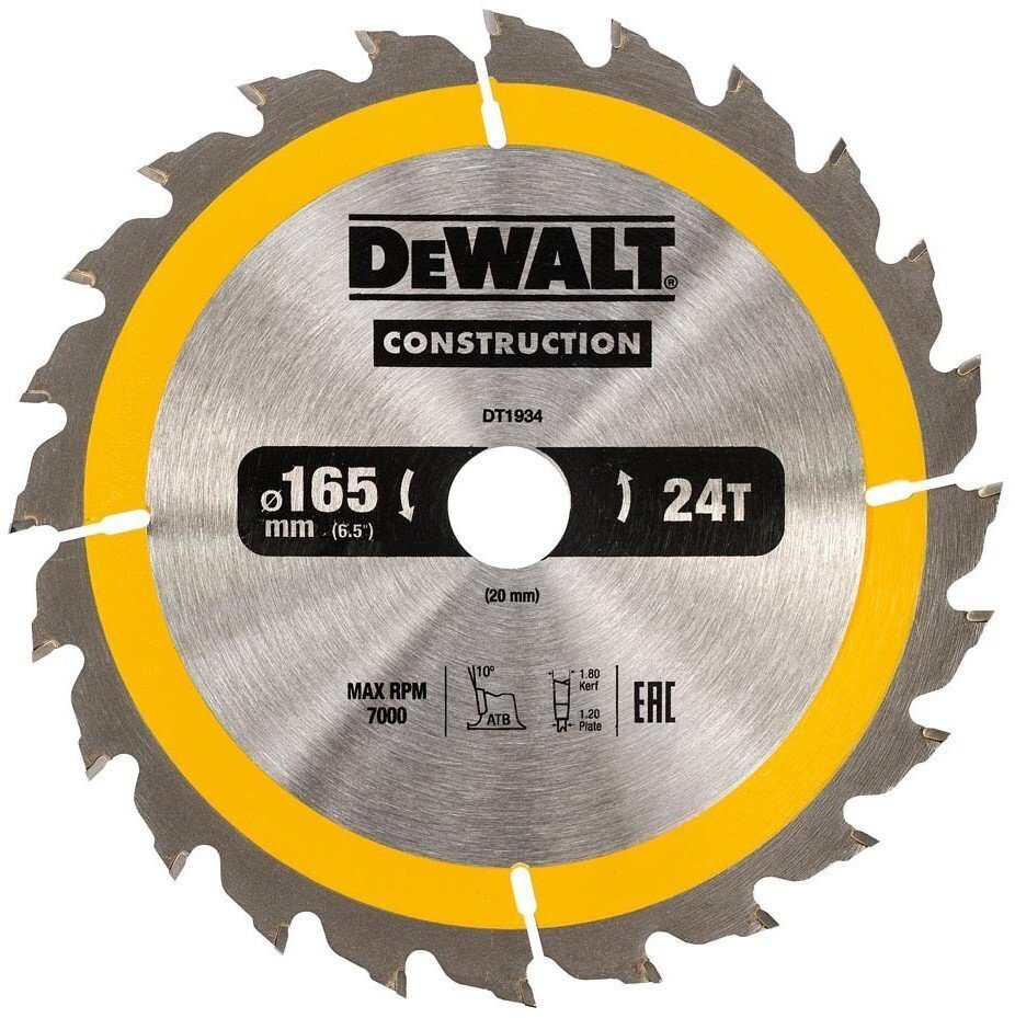 Lõikeketas Dewalt 165x20mm - DT1934-QZ цена и информация | Aiatööriistade lisatarvikud | kaup24.ee