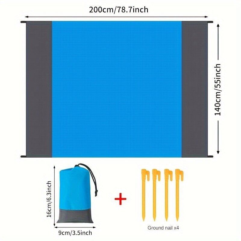 'Veekindel Piknikutekk - Kompaktne, Kaasaskantav Rannamatt Polüestrist, Masinpestav, Niiskuskindel Välimatt Kottiga.' hind ja info | Spordikotid, seljakotid | kaup24.ee