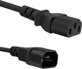 Qoltec AC power cable for UPS | C13/C14 | 3m цена и информация | Адаптеры и USB-hub | kaup24.ee