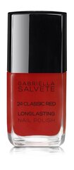 Лак для ногтей Gabriella Salvete Longlasting Enamel 11 мл, 24 Classic Red цена и информация | Лаки для ногтей, укрепители для ногтей | kaup24.ee