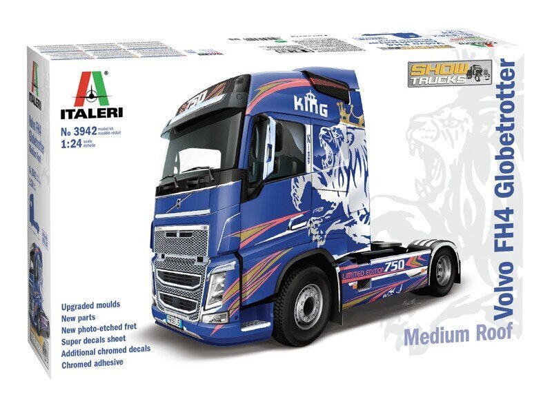 Volvo FH4 Globetrotter Medium Roof 3942 ITALERI Truck 1:24 hind ja info | Mudelautode kollektsioneerimine | kaup24.ee