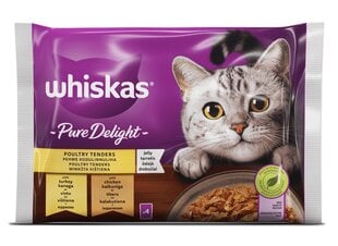 Whiskas Pure Delight для взрослых кошек, набор с курицей и индейкой, 4 х 85 г х 13 шт. цена и информация | Кошачьи консервы | kaup24.ee