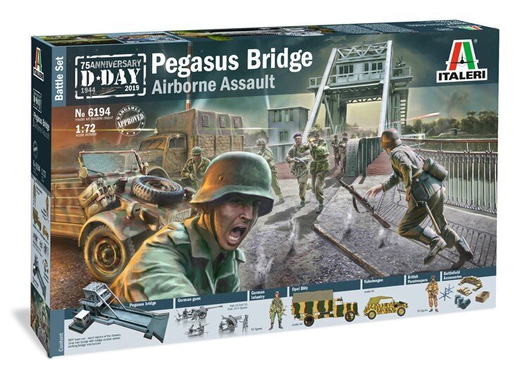 D-Day Pegasus Bridge Airborne Assault ITALERI 1:72 6194 hind ja info | Mudelautode kollektsioneerimine | kaup24.ee